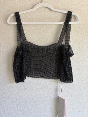 NWT DaVeamor Women OS Lot of 2 Crystal Beaded tops Crystal Fairy Hippie Glam